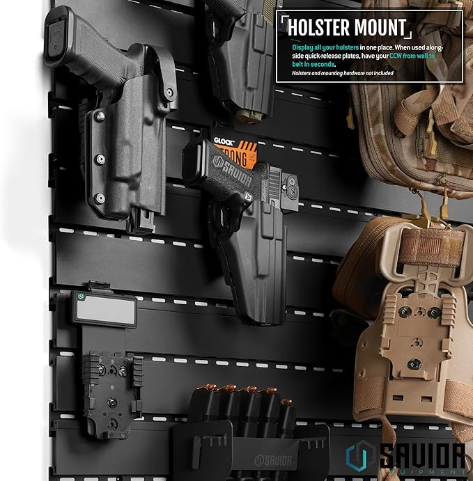 Savior Equipment Wall Rack System Tactical Universal Pistol Holster Holder - Image 2