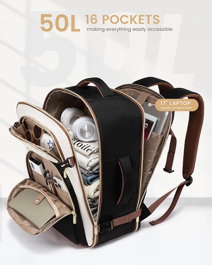 LOVEVOOK Travel Essentials Carry on Backpack 50L Travel Backpack - Image 3