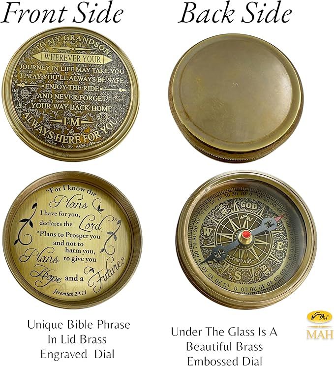 Brass Compass Gift to My Son Never Forget I Love You, Sentimental Keepsake from - Image 6