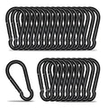 Small Carabiner Clip Hook, 2.36 inch 25 pcs Black Heavy Duty Spring Snap Hook by KINLINK