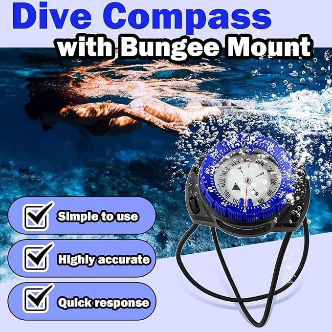 Scuba Dive Compass, Waterproof 5ATM Marine Navigation Wrist Compass - Image 2