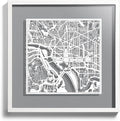 Washington D.C.s Cut Map framed by O3 Design Studio, 18x18 inches, paper by O3DESIGNSTUDIO