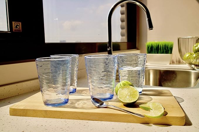 KLIFA- RIPPLE- 16 ounce, Acrylic Tumbler Drinking Glasses Cups, Stackable - Image 5