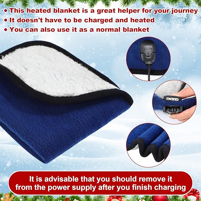 Tuanse 16 x 16 Inches Car Electric Blanket 12 Volt Heated Car Blanket - Image 3