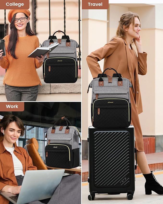 LOVEVOOK Laptop Backpack for Women, 15.6'' Waterproof Nurse Bag Teacher Work - Image 8