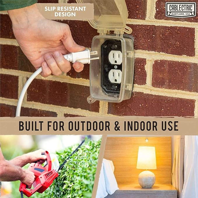 16/3 White Outdoor Extension Cord 10 Foot - 13 Amp Electrical Cable 3 Prong - Image 5