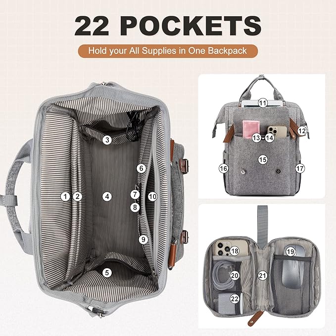 LOVEVOOK Laptop Backpack for Women Work Travel Commuter Teacher Backpack - Image 2