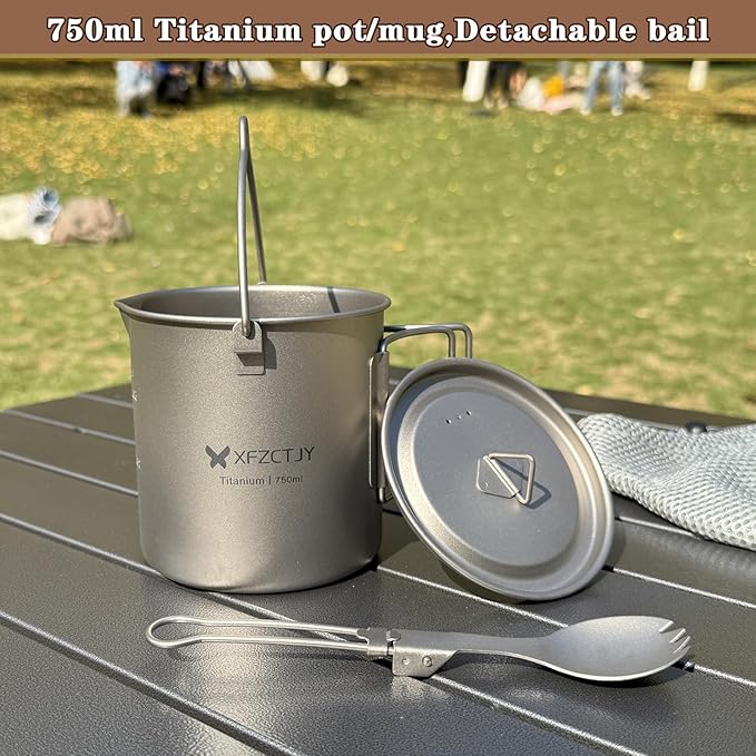 750ml Ultralight Titanium Camping Pot - Image 4