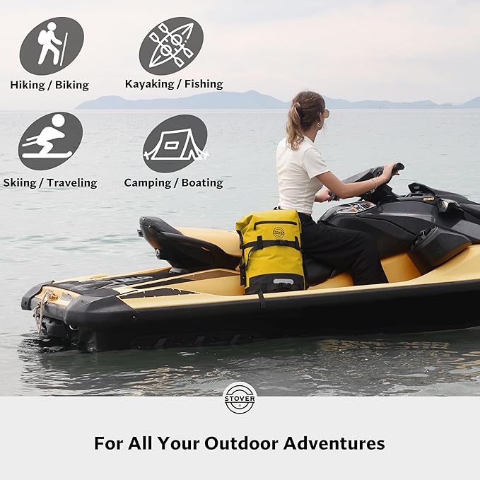 STOVER 5/10/25/30/40/55L Waterproof Dry Bag- Roll-Top Backpack w/Phone Case- - Image 9