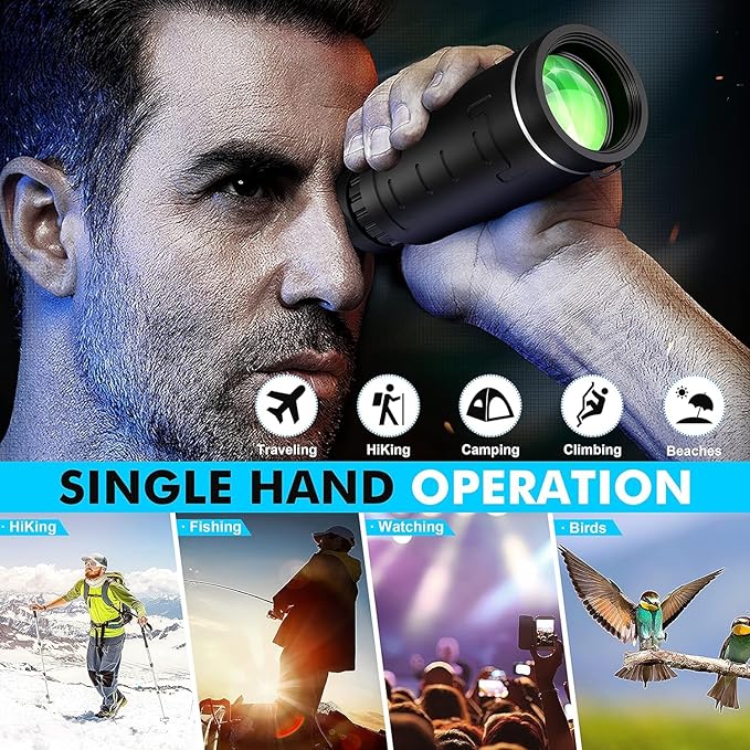 Monocular Telescope 40x60 with Smartphone Adapter, Telescope - Image 2