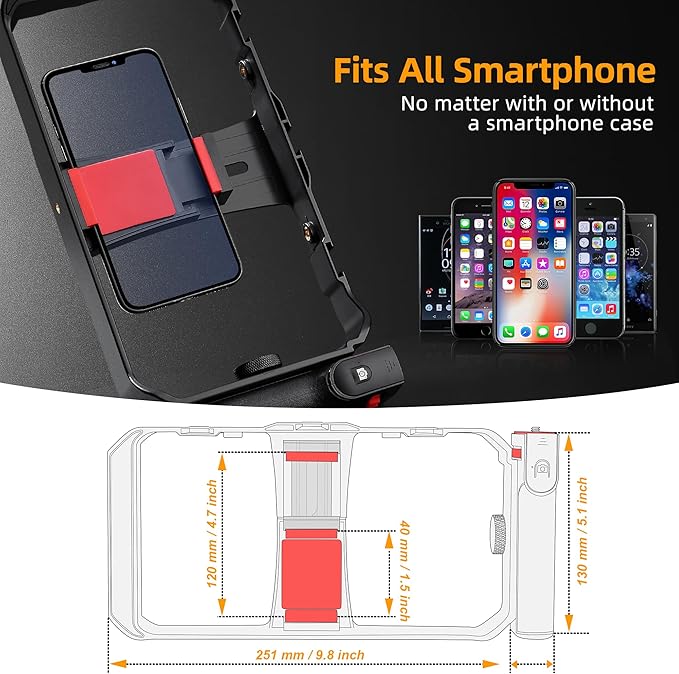 Zeadio All-in-One Smartphone Camera Stabilizer Kit, Portable Handheld Video Rig - Image 8