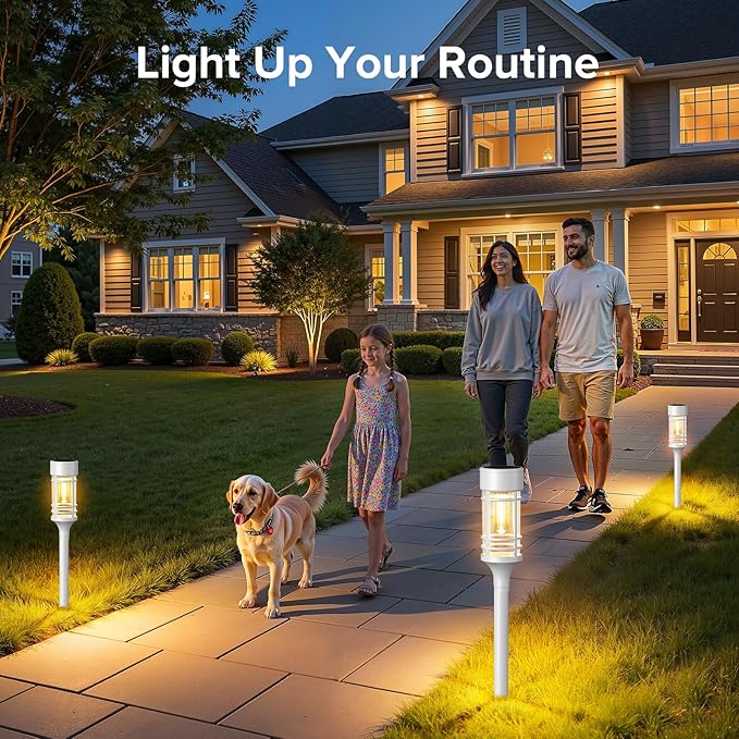 LETMY Solar Pathway Lights Outdoor, 8 Pack Solar Lights Outdoor Waterproof IP65 - Image 2