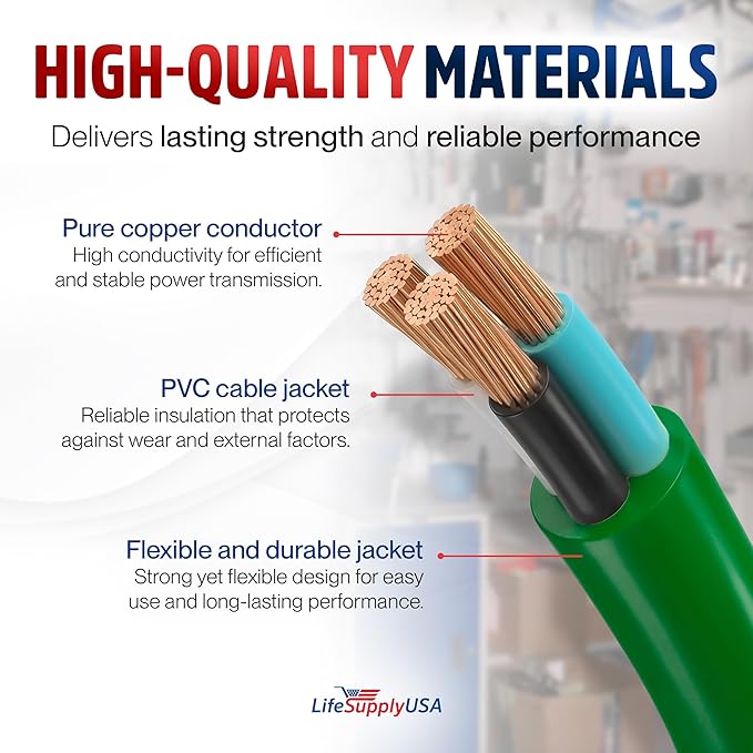 200ft Outdoor/Indoor Extension Cord 14/3 Gauge Heavy Duty 3 Prong SJTW - Image 4