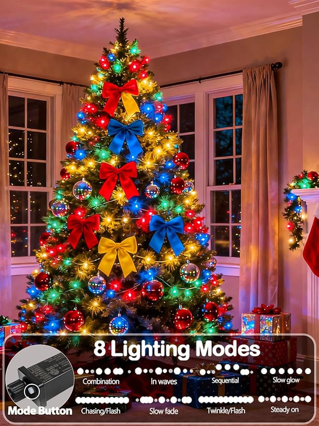 Upgraded 264FT 800 LED Christmas Lights Outdoor Indoor, Xmas Green Wire Plug In - Image 2