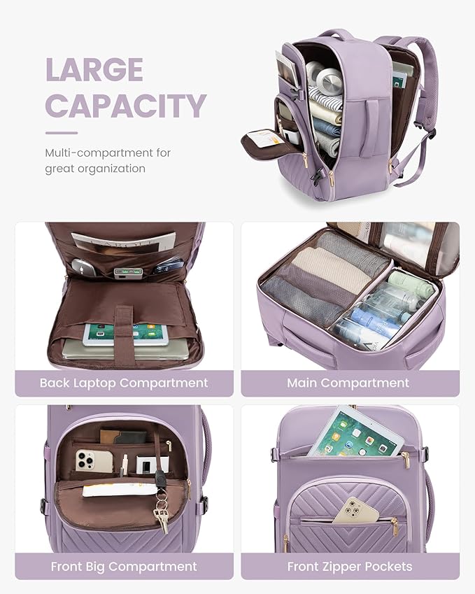 LOVEVOOK Large Travel Backpack for Women, TSA Carry on Backpack for Airplanes - Image 3