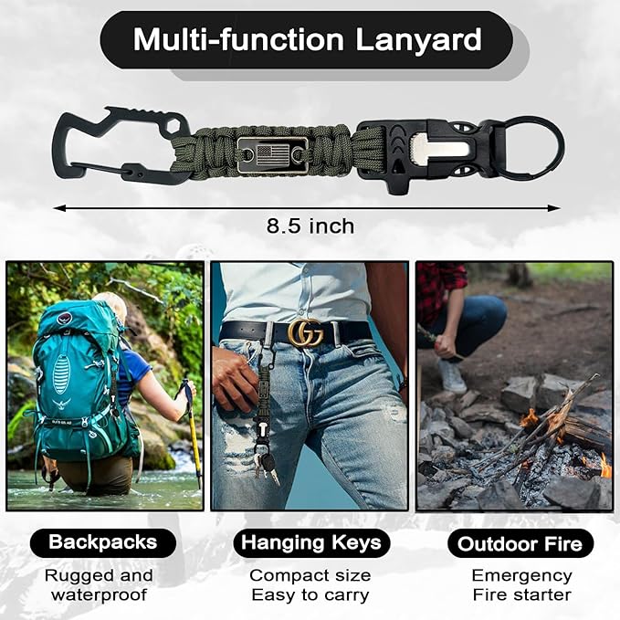 DDOUT Heavy Duty Paracord Lanyard 550 Paracord Braided Keychain - Image 4
