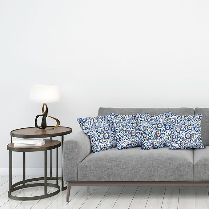 Ambesonne Evil Eye Throw Pillow Cushion Case Pack of 4, Traditional Turkish - Image 3
