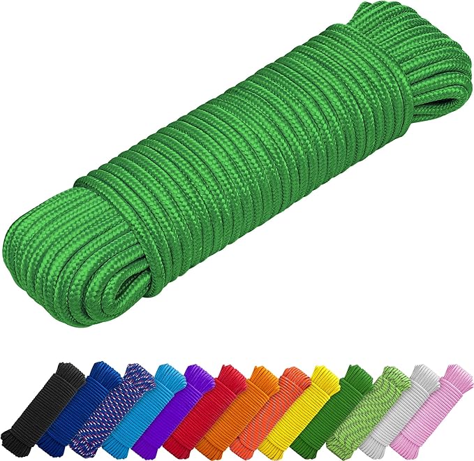 TECEUM Rope – 90 Feet x 1/4 Inch – Green – Strong All-Purpose Utility Rope – by TECEUM