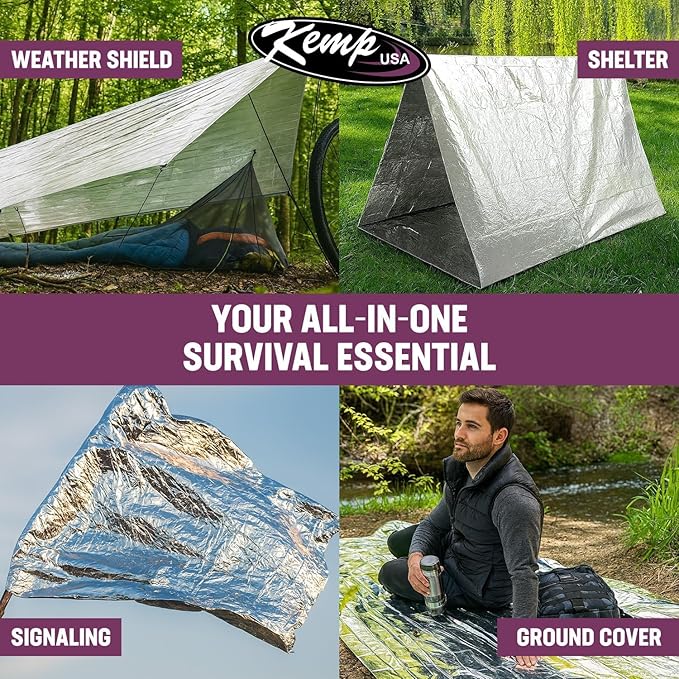 Kemp USA Emergency Mylar Blanket Lightweight Thermal Reflective Survival - Image 6