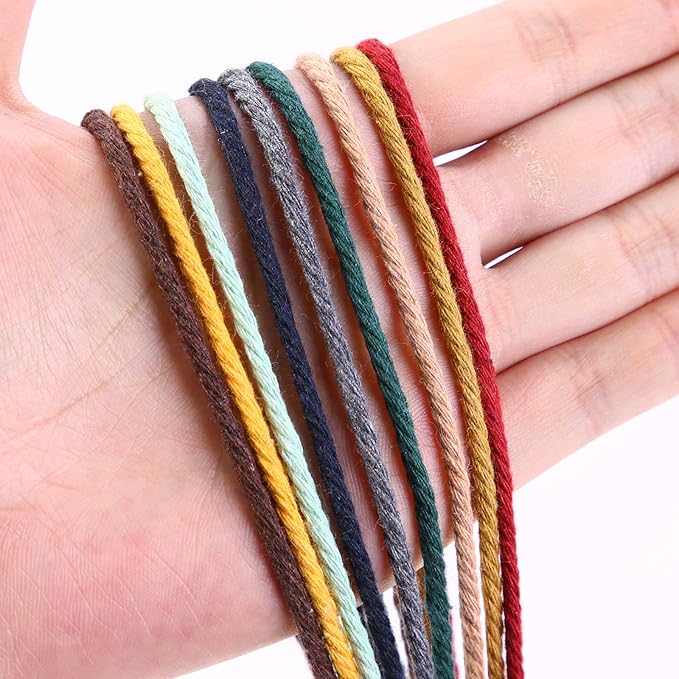 Brick Red Macrame Cord 3mm x 109Yards, Colored Cotton Rope Craft Cord Colorful - Image 2
