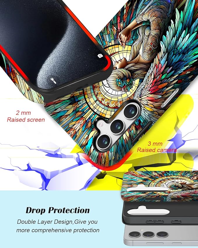 Compatible for Samsung Galaxy S25 FE 5G Case, Dual Layer Heavy Duty 2 in 1 - Image 3