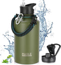 HASLE OUTFITTERS Half Gallon Insulated Water Bottles 64 oz, Stainless Steel by HASLEOUTFITTERS