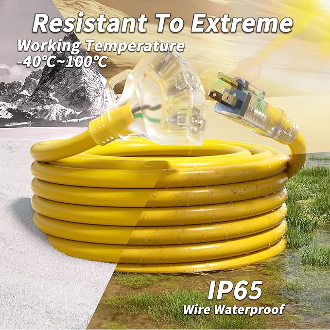 PlugSaf 25 FT 12/3 Gauge Outdoor Extension Cord - Image 5
