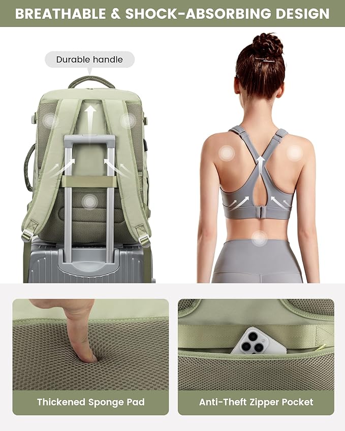 LOVEVOOK Large Travel Backpack for Women, TSA Carry on Backpack for Airplanes - Image 5
