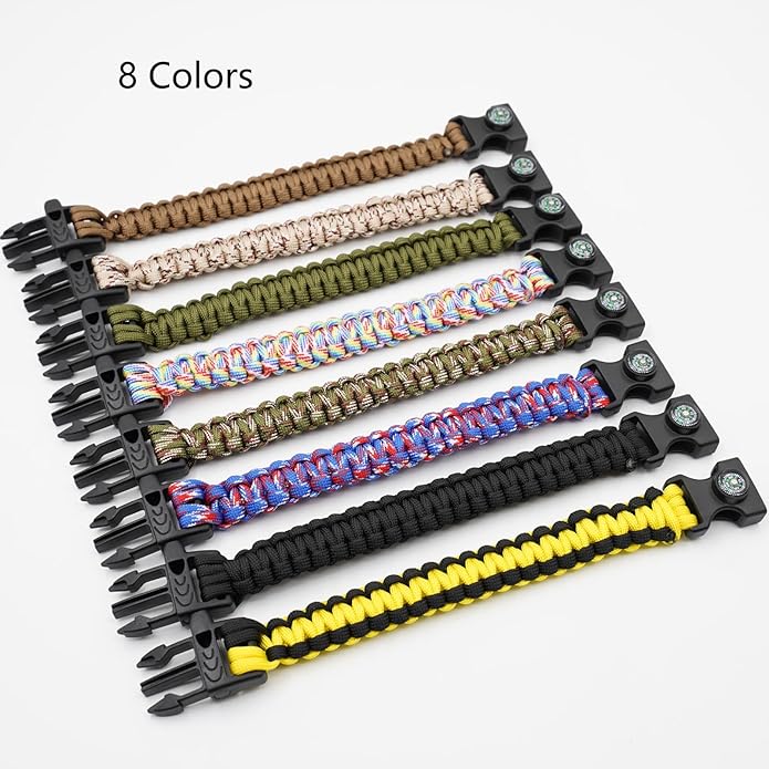 8 Pack Emergency Survival Bracelet - Image 2