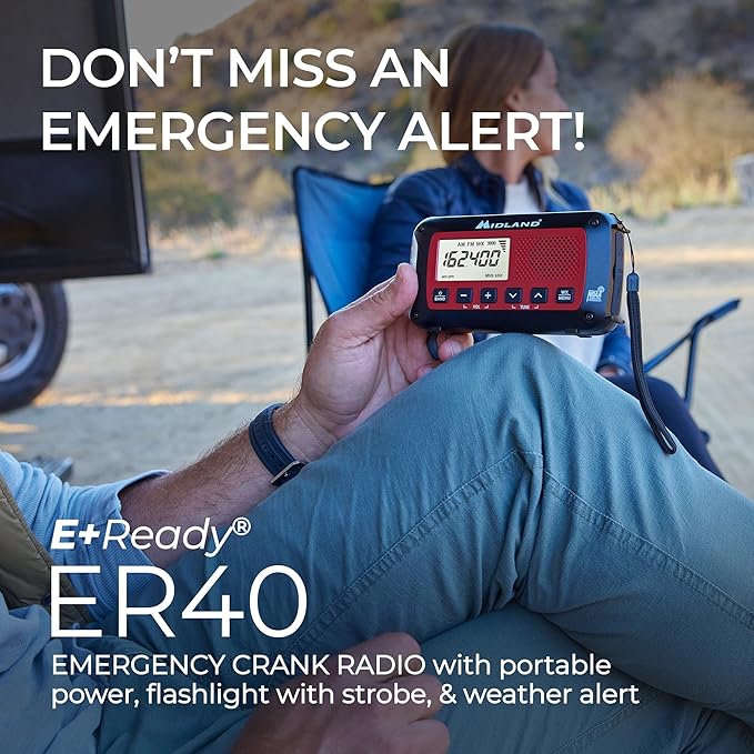 Midland ER40 Emergency Crank Weather Alert Radio w/Flashlight - Image 4