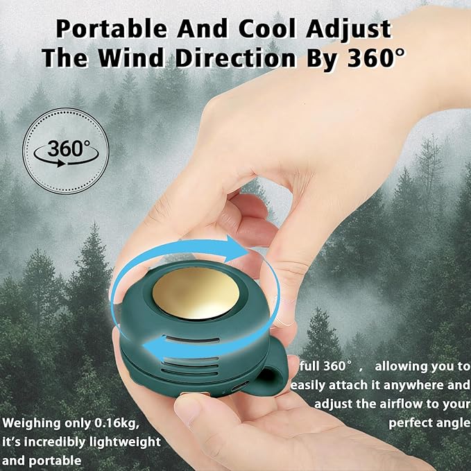 Portable Clip-On Fan, Mini USB Rechargeable 360° Rotatable Fan, 3-Speed Silent - Image 4