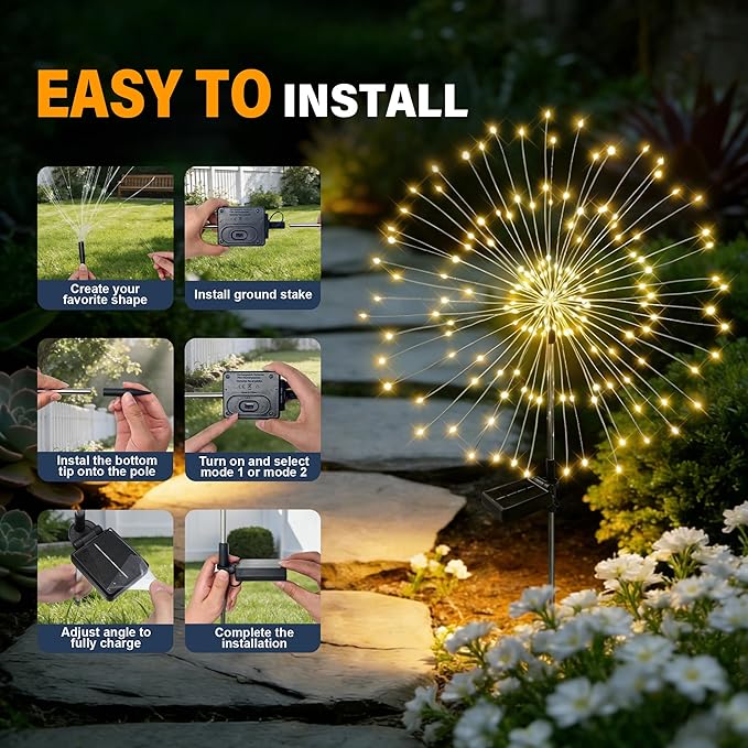 Solar Garden Lights Outdoor Decor Waterproof, Fairy Lights Solar Powered - Image 7