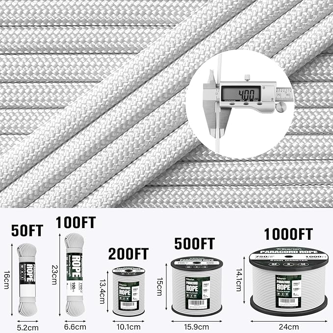 Paracord Rope 750 lb - 100ft 5/32" Parachute Cord 4MM 12-Strand para Cord - - Image 5
