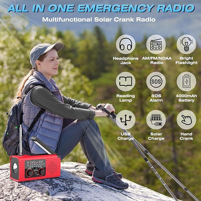 NITIGO Emergency Weather Radio NOAA AM FM WB - Image 9
