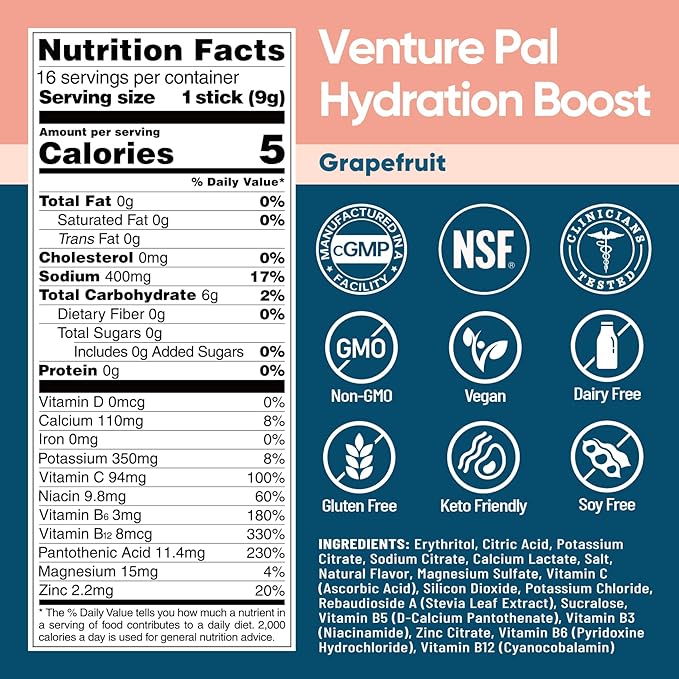 Venture Pal Sugar Free Electrolyte Powder Packets - Image 2
