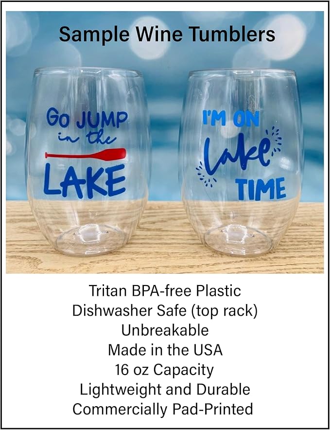Set of 4 Shatterproof Designer 16 oz Plastic Wine Glasses MADE in the USA - Image 3