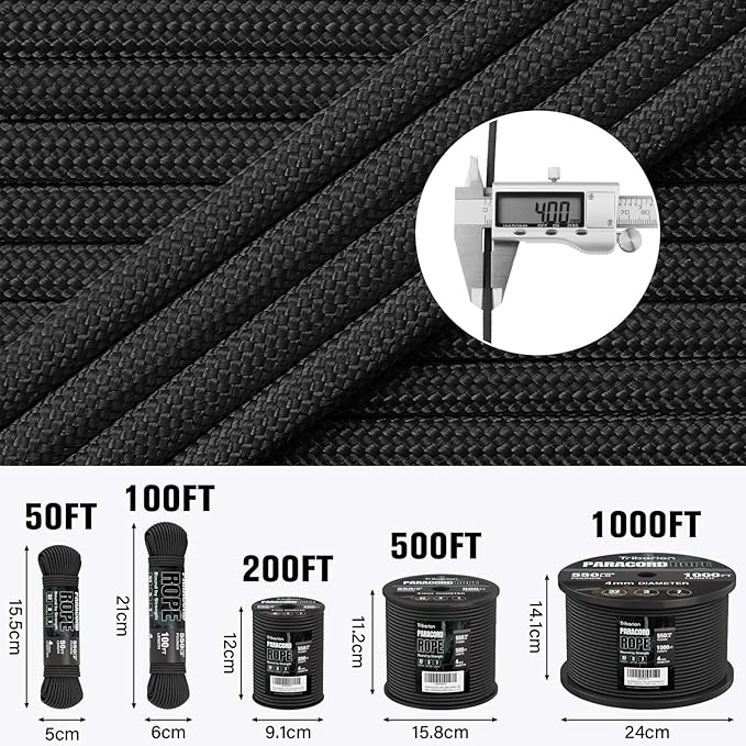 Paracord Rope 550 lb - 50ft 5/32" Parachute Cord 4MM 7-Strand para Cord - Heavy - Image 5