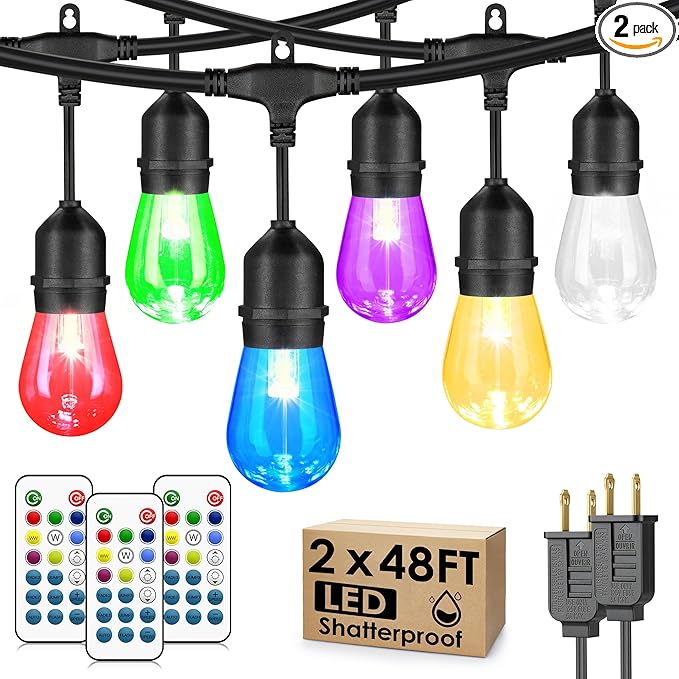 Larkvue 96FT RGBW Outdoor String Lights by Larkvue