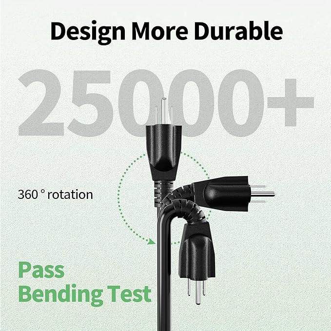 POWGRN 50 FT 16/3 Black Indoor Outdoor Extension Cord Waterproof, 3 Prong - Image 2