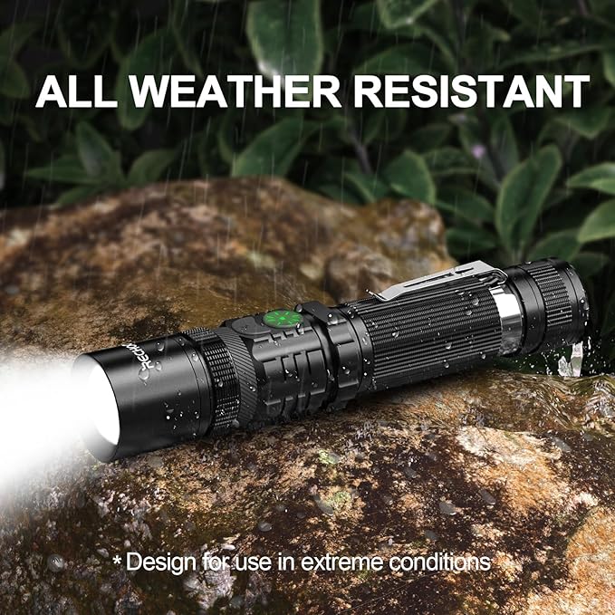 RECHOO Flashlight Rechargeable High Lumens, Dual Switch Rechargeable LED - Image 6