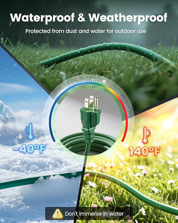 SURAIELEC 2 Pack 25 FT Outdoor Extension Cord - Image 4