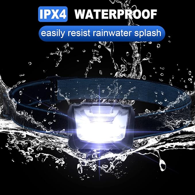 Macarrie LED Headlamps IPX4 Waterproof 3 Modes Headlamp Flashlight Bright Head - Image 4