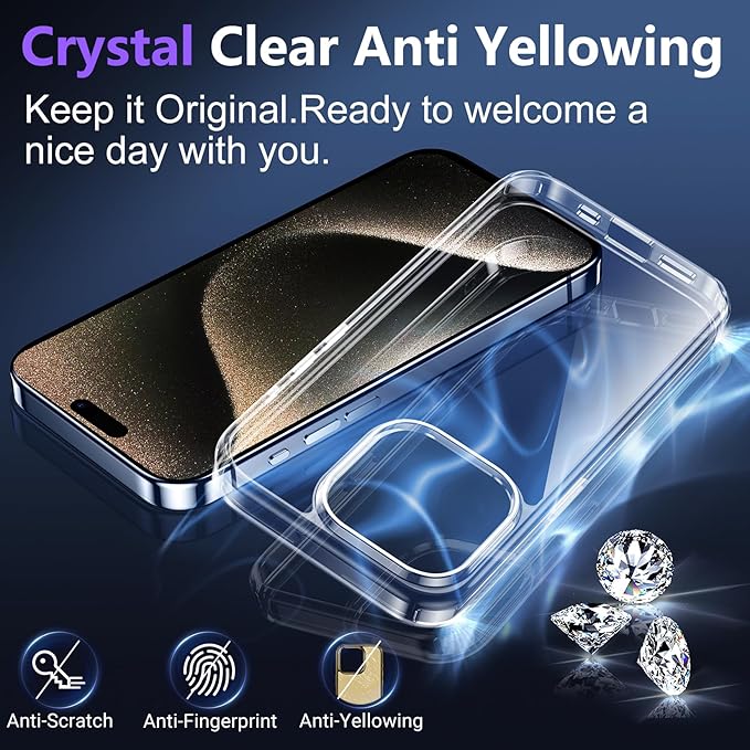 Red2Fire New Designed for iPhone 15 Pro Max Case Clear, Shockproof Slim Case - Image 3