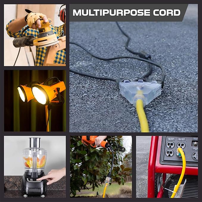 Iron Forge Cable 25ft Yellow Outdoor Extension Cord - Image 6