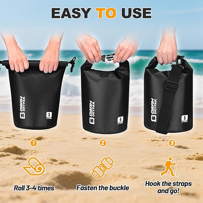 Waterproof Dry Bag, 5L/10L/20L/30L/40L Roll Top Lightweight Storage Backpack - Image 4