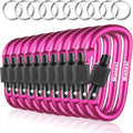10 Pack Aluminum D Ring Key Rings Clips Locking Carabiner by Manesi