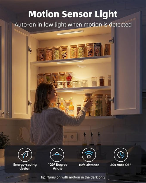 6-Pack Under Cabinet Lighting Wireless, LED Motion Sensor Light Indoor - Image 2