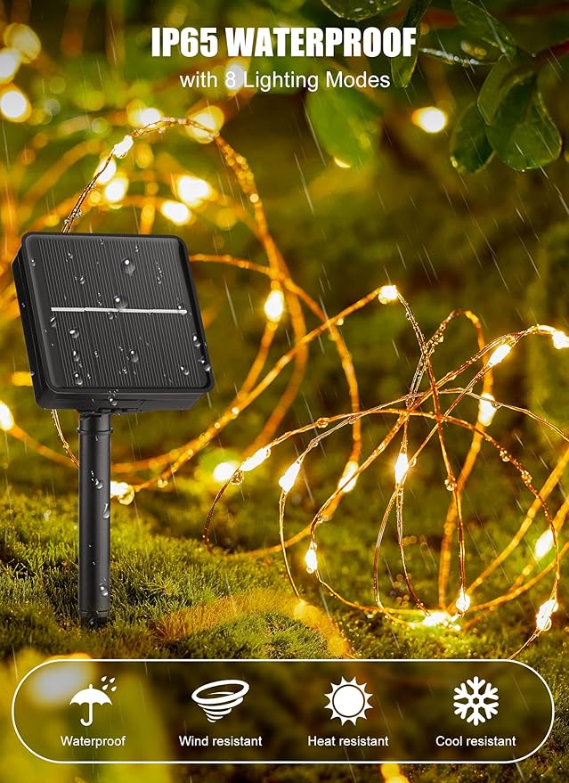 Solar String Lights Outdoor Waterproof, 4 Packs Total 132 Ft 400 LED Solar - Image 3