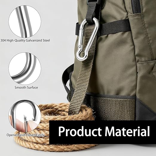100 Pack M5 Spring Snap Hook Carabiner, Heavy Duty Galvanized Steel Quick Link - Image 3
