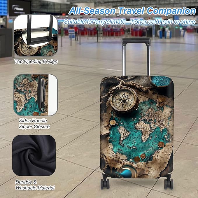 Luggage Cover Protector for 19-20 Inch Suitcases, TSA Approved Elastic Travel - Image 3